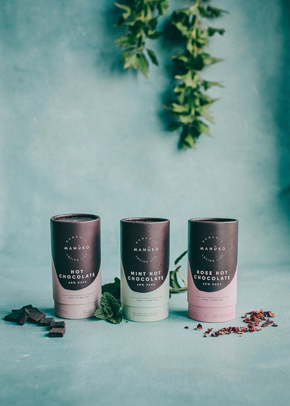 3 Pack - 60% Dark Hot Chocolate - Original, Rose and Mint (Org. Vg. Gf.)