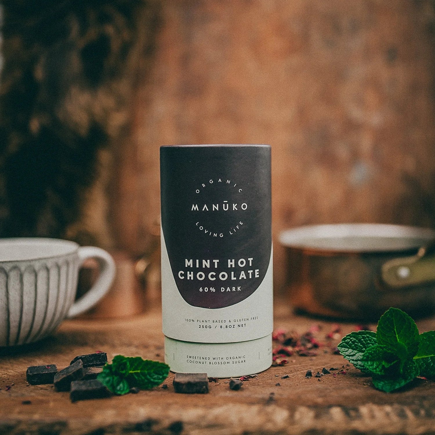 60% Dark Mint Hot Chocolate (Org. Vg. Gf.)